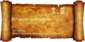 Kruppa Barnabás névjegykártya